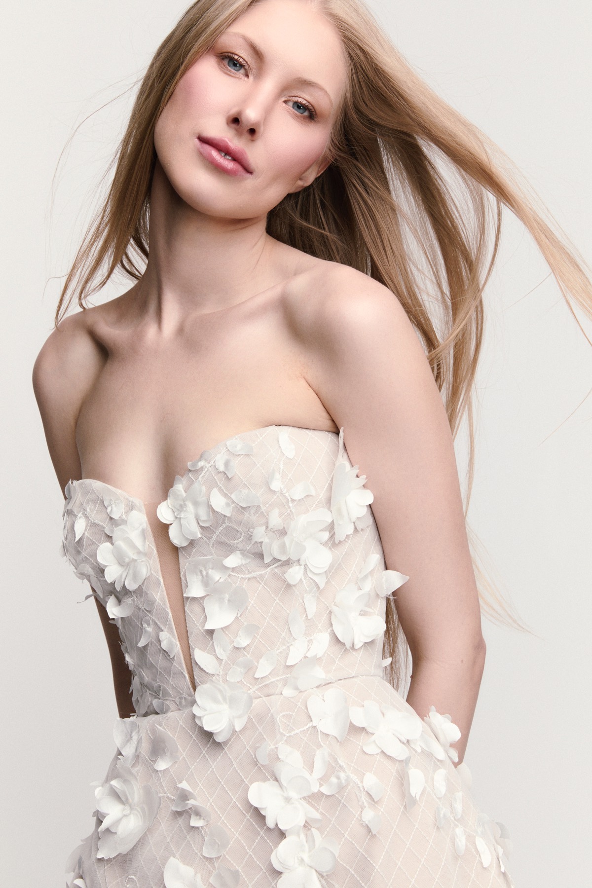 white dress with flowers Jovani 40035 Short Fitted Pleated Cocktail Midi Dress – The Dress Outlet