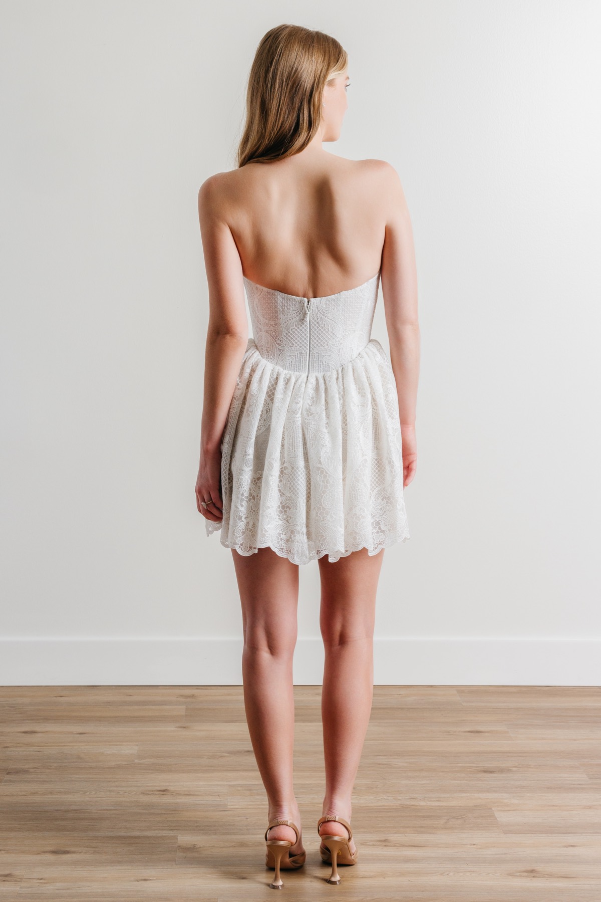 chinese dress ladies Micola Strapless Bustier Lace Mini Romper / Dress main image 0