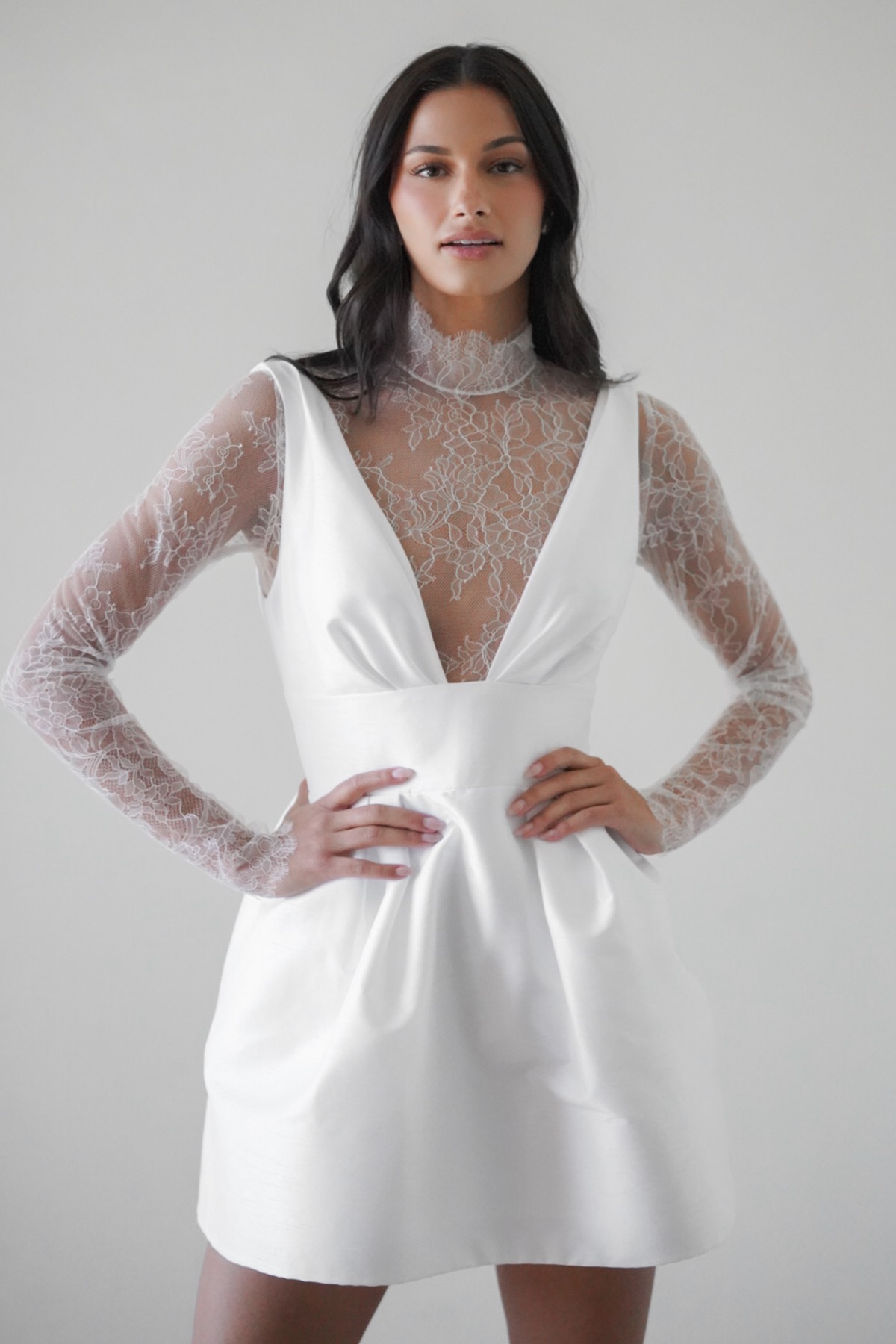 white lace under dress Lovely White Lace Dress - Two-Piece Dress - Lace Maxi Dress