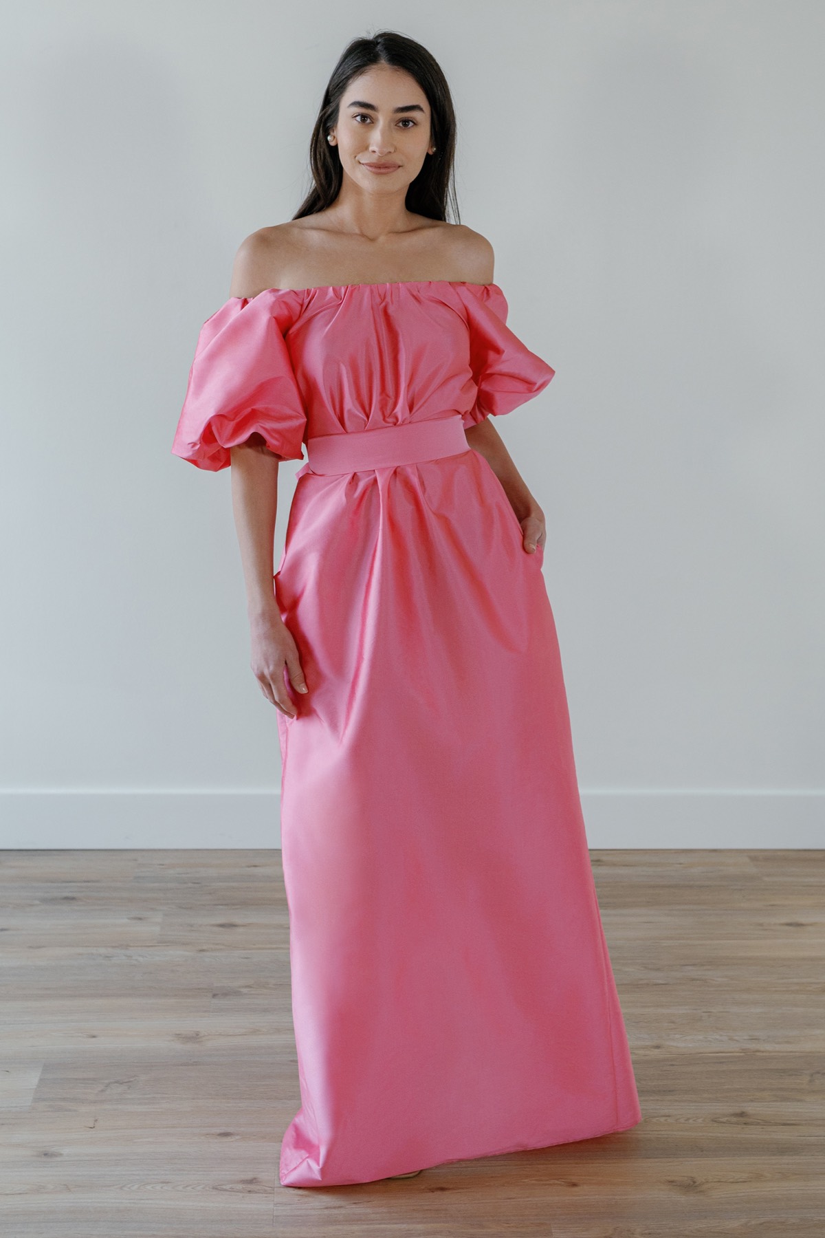 Deres デレス draping dress perl Patrizia white cape-design draped tulle maxi dress