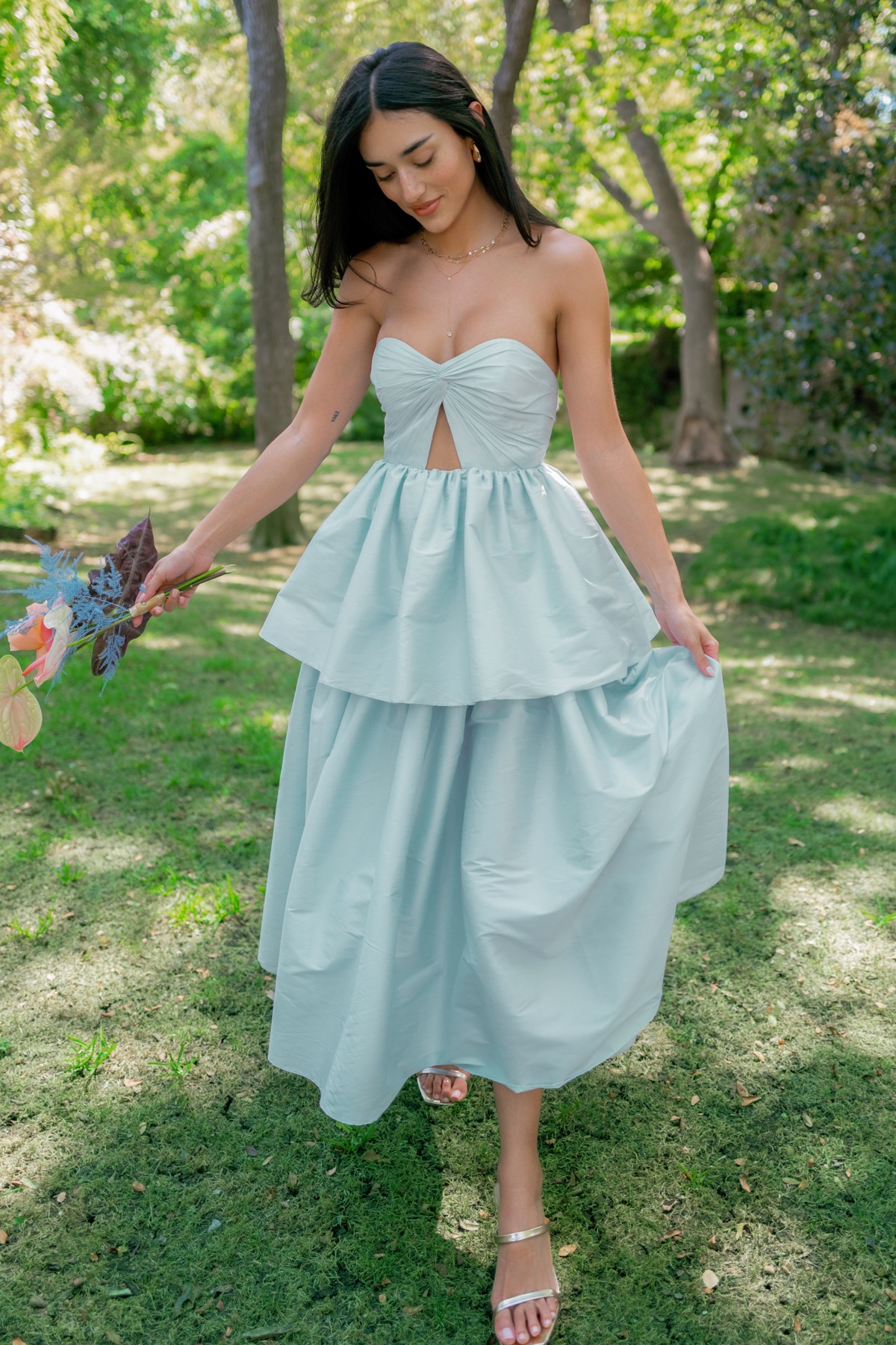white and blue wedding dress Satin A-Line featuring a cap sleeve bodice with scalloped V neck and button back closure Ivory And Blue Wedding Dress