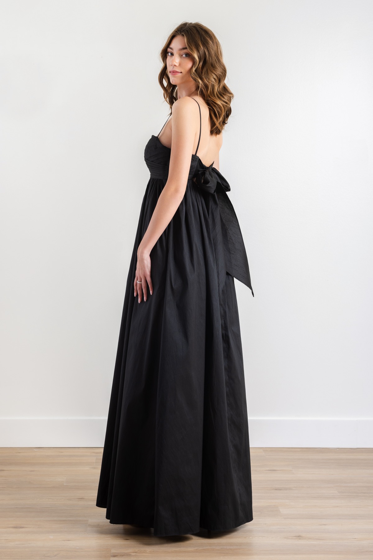 blue dress for baby girl Black Maxi Dress With Bow Detail
